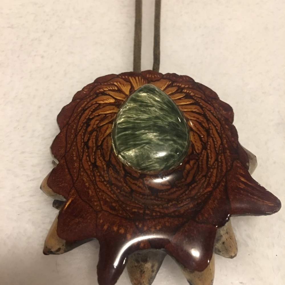 Third eye pine cone necklace